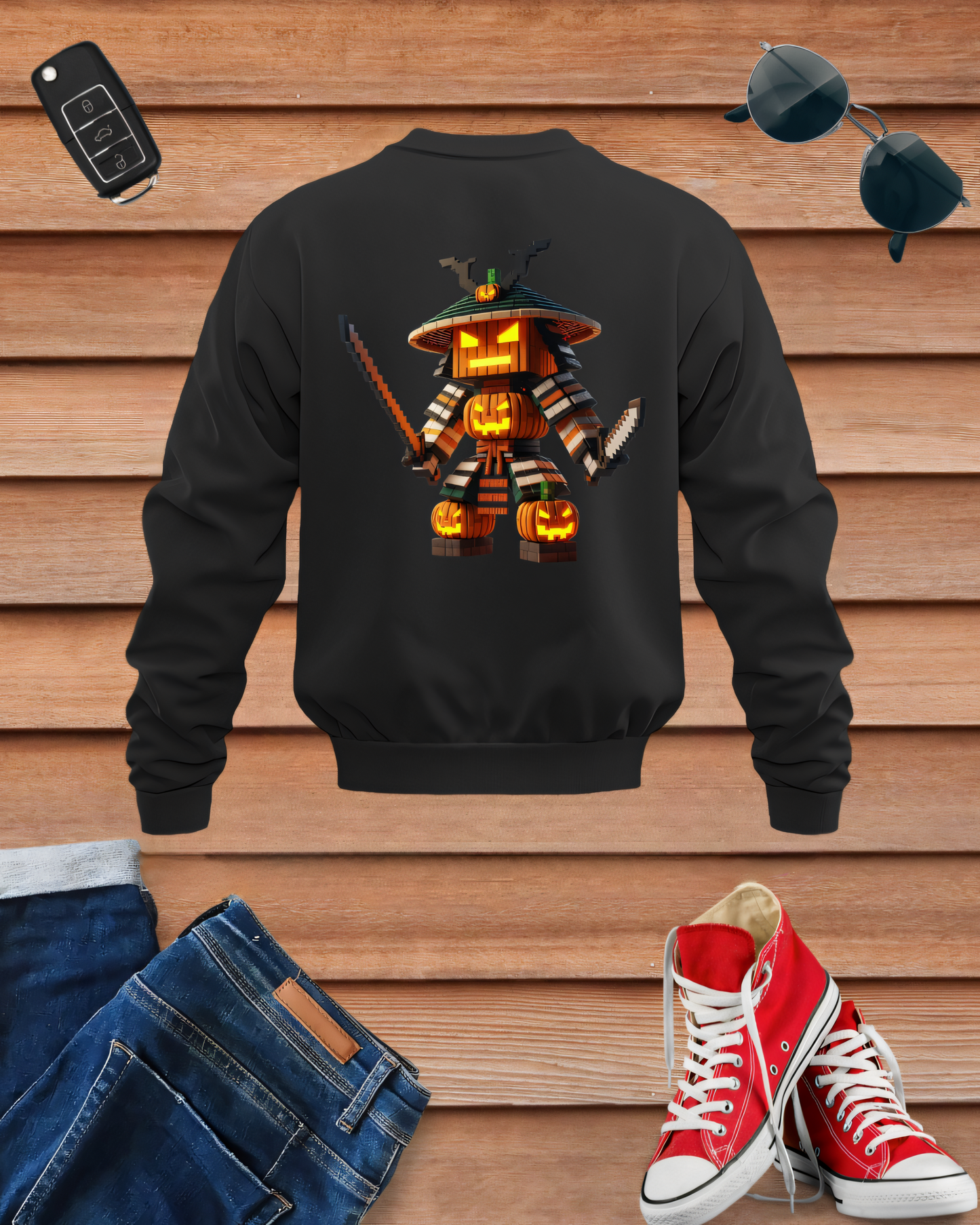 Minecraft Inspired Halloweeen Samurai Sweatshirt